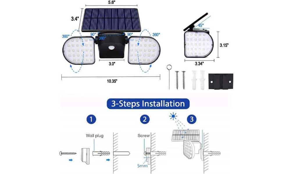 56 led solar wall light with motion sensor 6