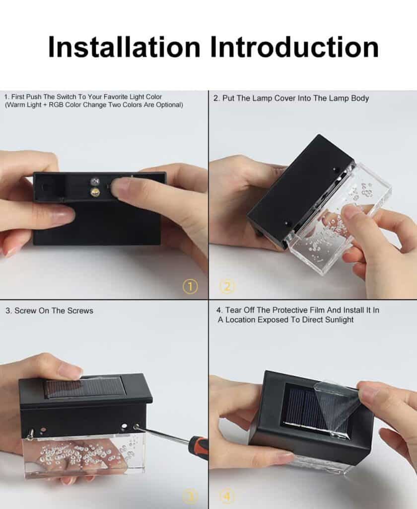 rgb solar step light description 2