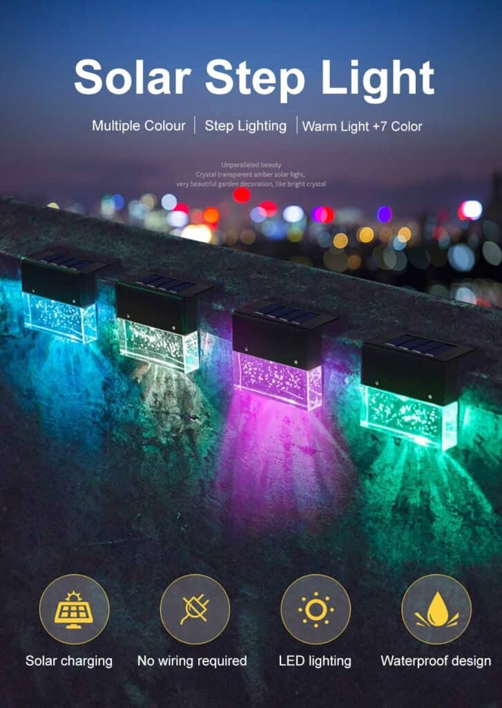 rgb solar step light description 1