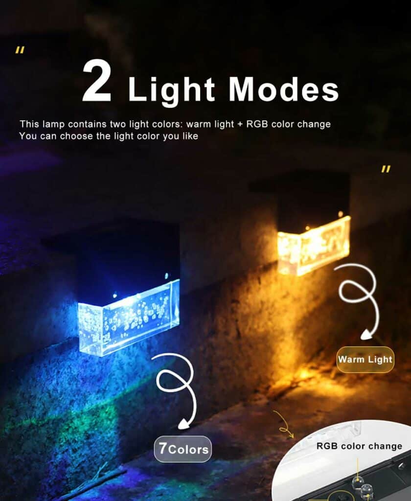 rgb solar step light description 3