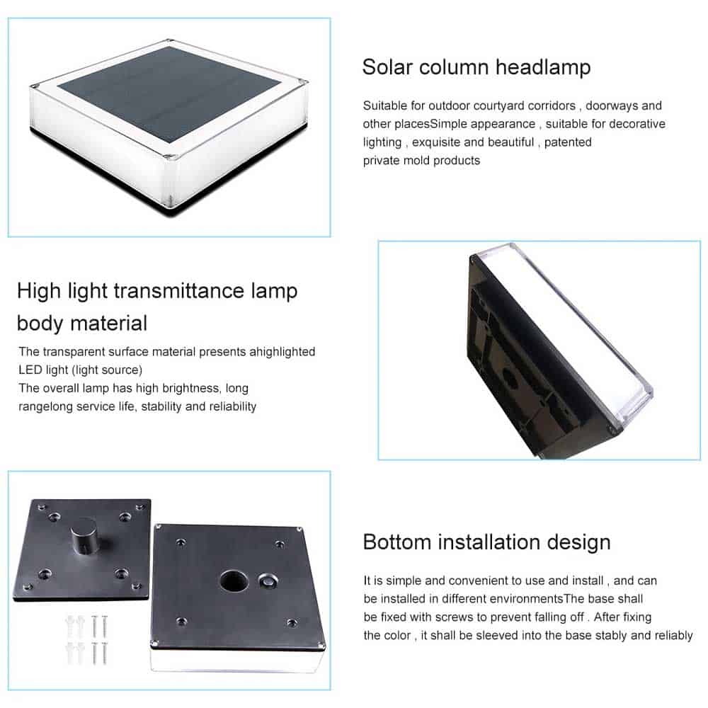 Solar pillar lantern lights 8