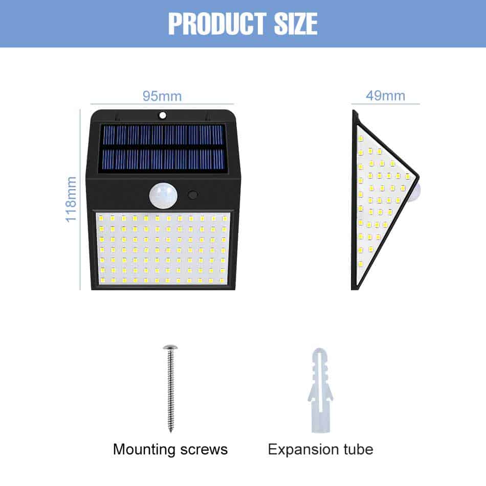 solar motion sensor security wall lights