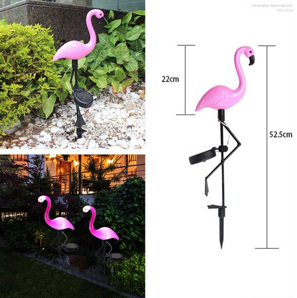 solar flamingo garden stake light 2